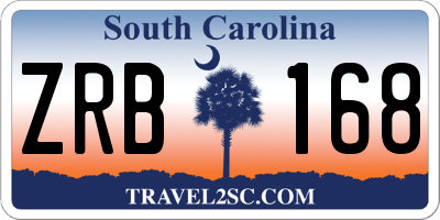 SC license plate ZRB168