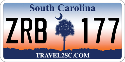 SC license plate ZRB177