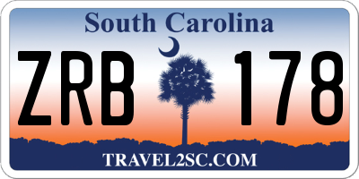 SC license plate ZRB178