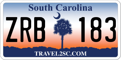 SC license plate ZRB183