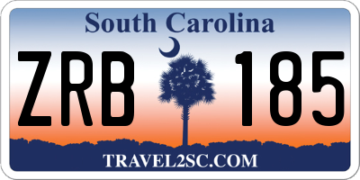 SC license plate ZRB185