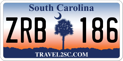 SC license plate ZRB186