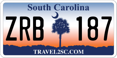 SC license plate ZRB187