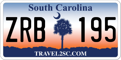 SC license plate ZRB195