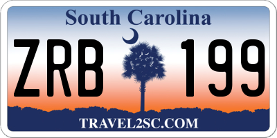 SC license plate ZRB199