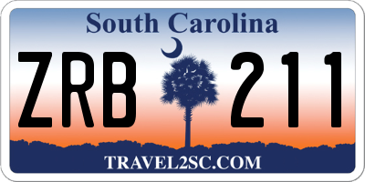 SC license plate ZRB211