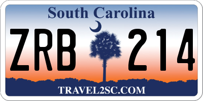 SC license plate ZRB214