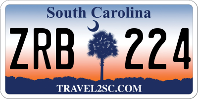 SC license plate ZRB224