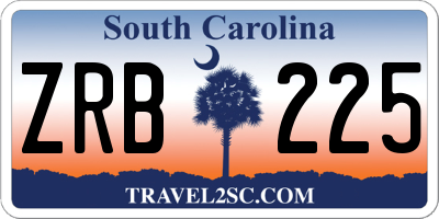 SC license plate ZRB225