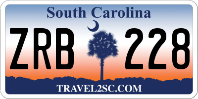 SC license plate ZRB228