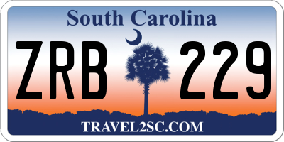 SC license plate ZRB229