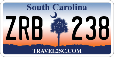 SC license plate ZRB238