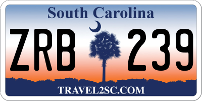 SC license plate ZRB239
