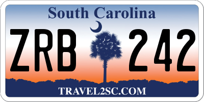 SC license plate ZRB242