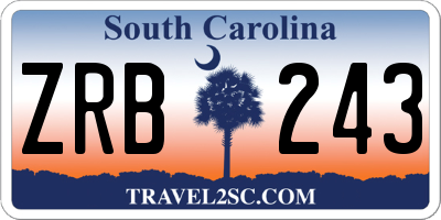 SC license plate ZRB243