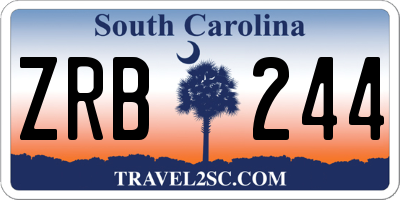 SC license plate ZRB244