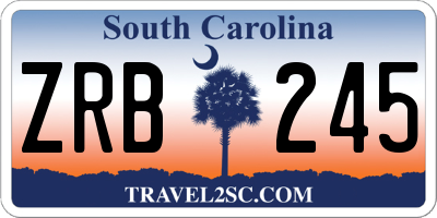 SC license plate ZRB245