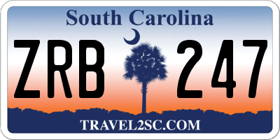 SC license plate ZRB247