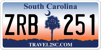 SC license plate ZRB251