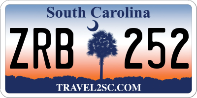 SC license plate ZRB252