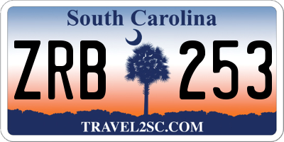 SC license plate ZRB253