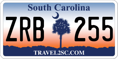 SC license plate ZRB255