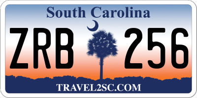 SC license plate ZRB256