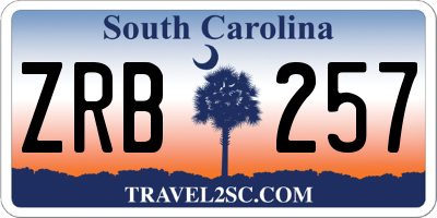 SC license plate ZRB257