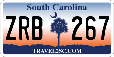 SC license plate ZRB267