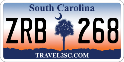 SC license plate ZRB268