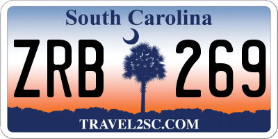 SC license plate ZRB269