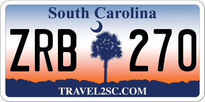 SC license plate ZRB270