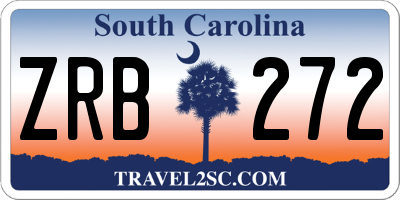 SC license plate ZRB272