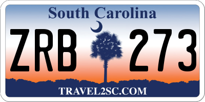 SC license plate ZRB273