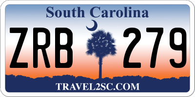 SC license plate ZRB279