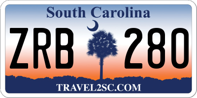 SC license plate ZRB280