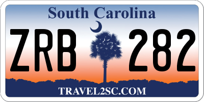 SC license plate ZRB282