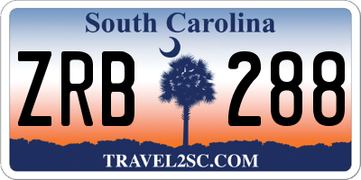 SC license plate ZRB288