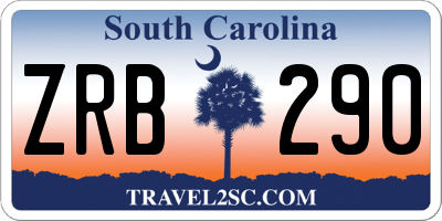 SC license plate ZRB290