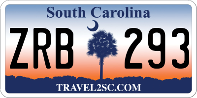 SC license plate ZRB293