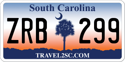 SC license plate ZRB299