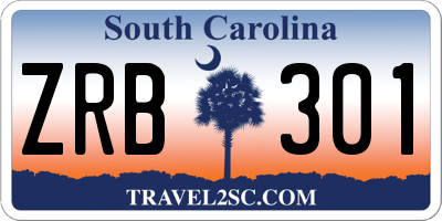 SC license plate ZRB301