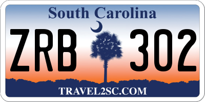 SC license plate ZRB302