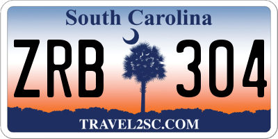 SC license plate ZRB304