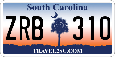 SC license plate ZRB310
