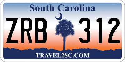 SC license plate ZRB312