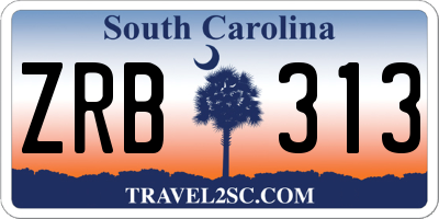 SC license plate ZRB313