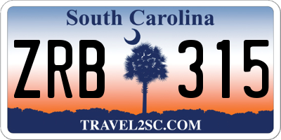 SC license plate ZRB315