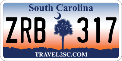 SC license plate ZRB317