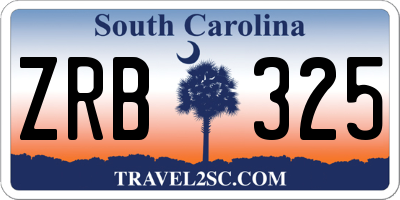 SC license plate ZRB325